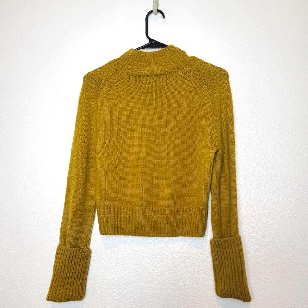 Land Of Distraction Women’s Wool Alpaca Cropped Mock Neck Sweater – Mustard Yell - Picture 10 of 10